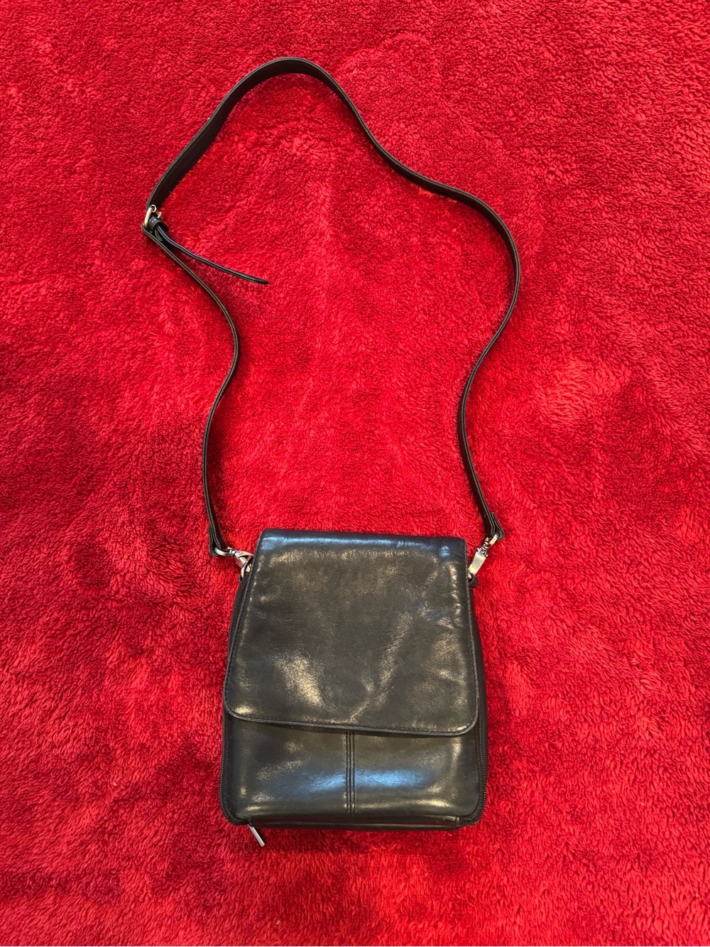 Classic Black Leather Crossbody Bag by HObo